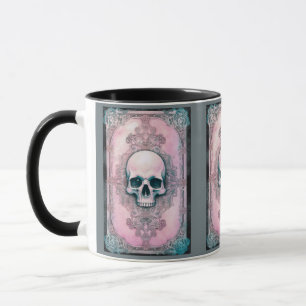 Creepy Skull Groen en Roze Halloween Mok