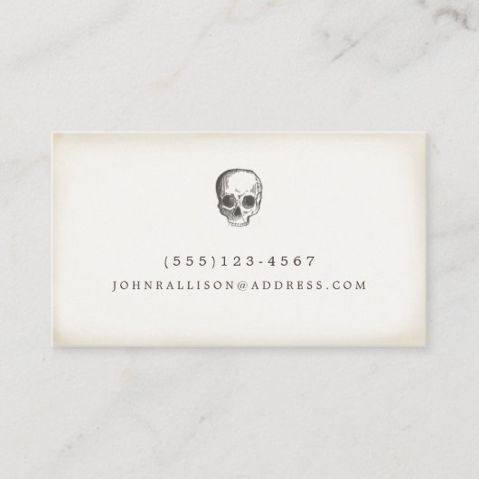Creepy Skull Halloween Contactkaartje (Voorkant)