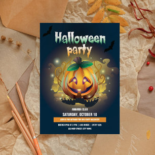 Creepy Skull Halloween Party Uitnodiging
