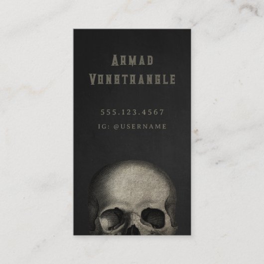 Creepy Skull Halloween Visitekaartje (Voorkant)