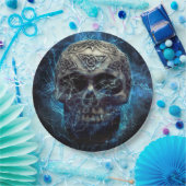 Creepy Skull Papieren Bordje (Feest)