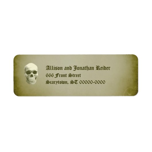 Creepy Skull Return Address Labels (Voorkant)