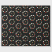 Creepy Skull Wreath Wrapping Papier (Vlak)
