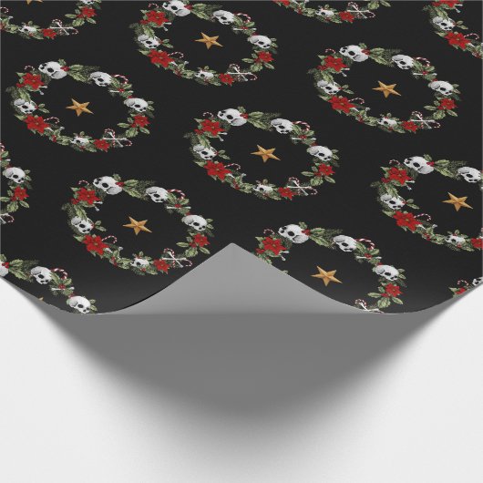 Creepy Skull Wreath Wrapping Papier (Hoek)