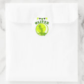 Creepy Slime Monster Kind`s Naam Verjaardag Ronde Sticker (Tas)