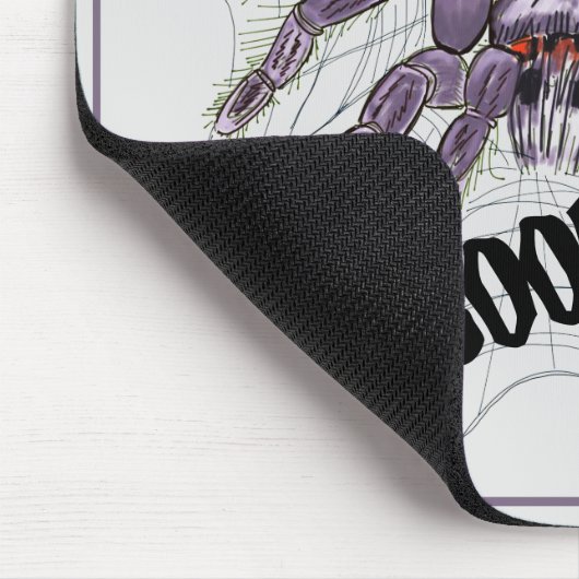 Creepy Spider in Giant Web Ink Tekening Muismat (Hoek)