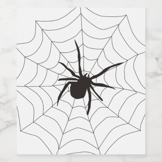 Creepy Spider Web Halloween Wijn Etiket (Enkel label)