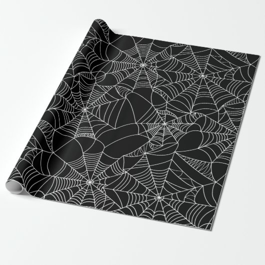 Creepy Spider Webs Cadeaupapier (Uitgerold)