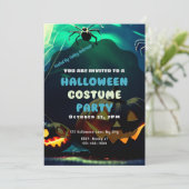 Creepy Spiders Jack-O' Lanterns  Halloween Kaart (Staand voorkant)