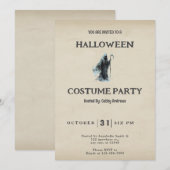 Creepy Spooky Grim Reaper  Halloween Kaart (Voorkant / Achterkant)