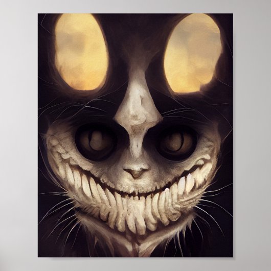 Creepy spooky horror cat poster (Voorkant)