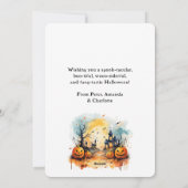 Creepy Spooky Jack O'Lanterns Bats Halloween Kaart (Achterkant)