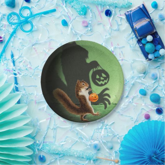 Creepy Squirrel Shadow Papieren Bordje (Feest)