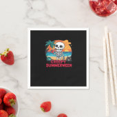 Creepy Summerween - Schattige skelet op het strand Servet (Insitu)