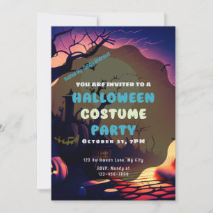 Creepy Village Jack-O' Lanterns  Halloween Kaart