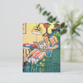 Creepy Vintage Kids Reading Book Briefkaart (Staand voorkant)