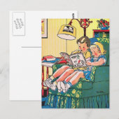 Creepy Vintage Kids Reading Book Briefkaart (Voorkant / Achterkant)