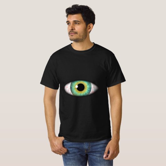 Creepy Weird Evil Blue Eye Iris Eyeball Cyclops T-shirt (Voorkant volledig)