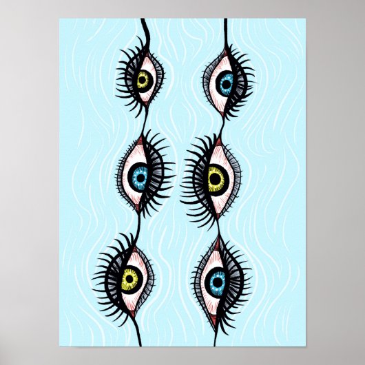 Creepy Weird Eye Garlands Cool Surreal Art Poster (Voorkant)