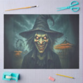 Creepy Witch bij Carnaval - Halloween Horror Tissuepapier (Craft)