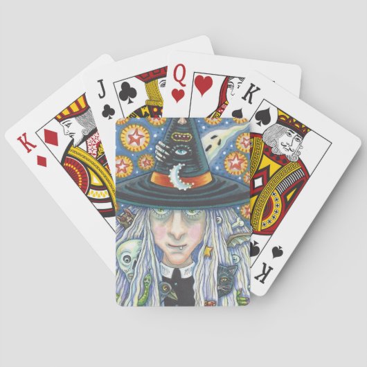 CREEPY WITCH, EVIL EYE, SKULL, SNAKE DECK CARDS POKERKAARTEN (Achterkant)