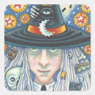 CREEPY WITCH, EVIL EYE, SKULL, VAMPIRE STICKERS