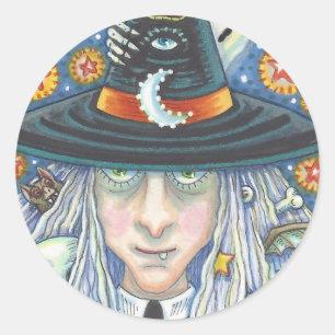 CREEPY WITCH, EVIL EYE, SKULL, VAMPIRE STICKERS