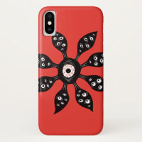 Creepy Witchy Eye Monster op rood