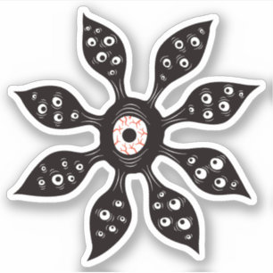Creepy Witchy Flower Eye Monster Sticker