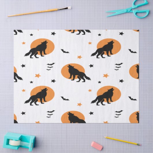 Creepy Wolf Pack Halloween Tissuepapier (Craft)