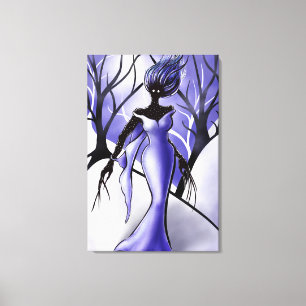 Creepy Woman Monster Macabre Art Canvas Afdruk