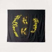 Creepy yellows on black Happy Halloween party Wandkleed (Voorkant (horizontaal))