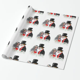 Creepy Zombie bruid en bruidegom huwelijkscadeau w Cadeaupapier