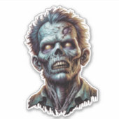 Creepy Zombie hoofd horror Sticker (Voorkant)
