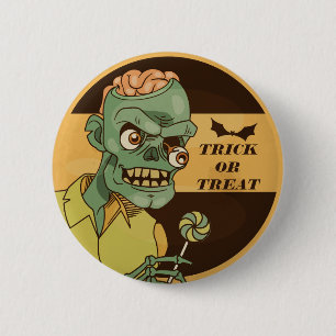 Creepy Zombie met Lollipop    Pin-Button Ronde Button 5,7 Cm
