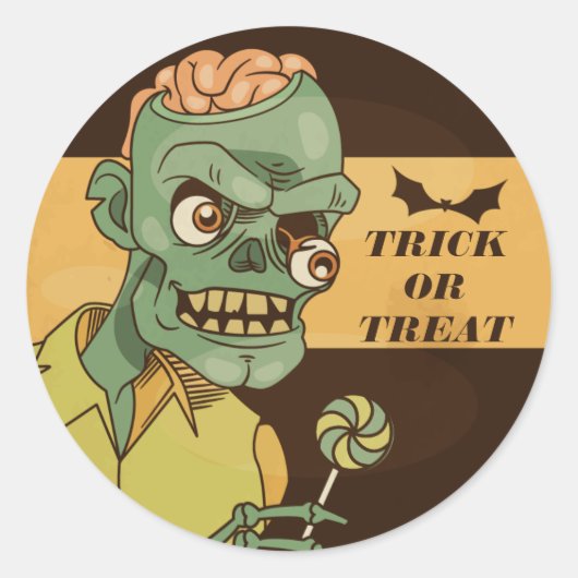 Creepy Zombie met Lollipop  | Sticker Seal (Voorkant)
