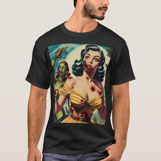 Creepy Zombie Pin-up T-shirt (Voorkant)