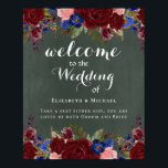 Créer Affiche de bienvenue Mariage Burgundy Blue F<br><div class="desc">Félicitations à votre fiançailles, nous espérons que vous avez une merveilleuse journée et une vie future remplie de bonheur et de joie. Cet élégant article de papeterie de mariage moderne fait partie d'une plus grande collection telle que conçue par LeahG pour le compte de Low Budget Mariage Network® Veuillez consulter...</div>