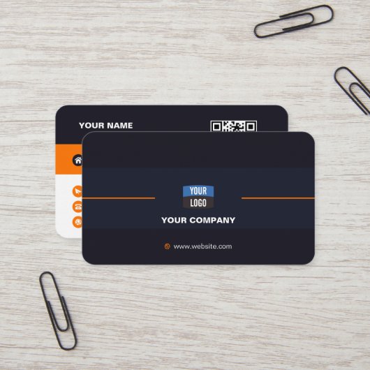 Créer des Cartes de visite professionnels modernes (Devant/Arrière en situation)