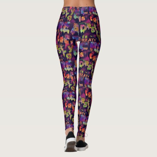 CRÉER est de DÉTRUIRE Graffiti imprimés Leggings (Dos)