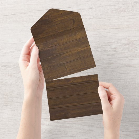 Créer Propre 3 en 1 Invitation de mariage en bois  (Déchirure)