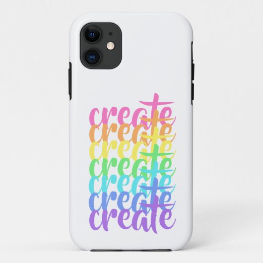 "Créer" Rainbow iPhone 11 Coque (Dos)