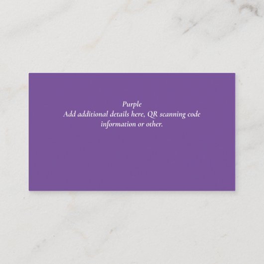 Créer son propre Carte de visite de code QR - Beau (Dos)