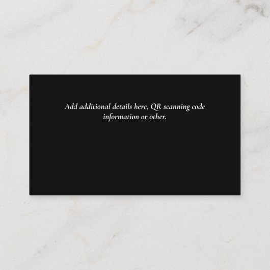 Créer son propre Carte de visite de code QR - Beau (Dos)