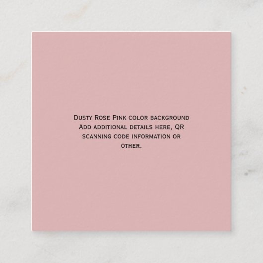 Créer son propre Carte de visite de code QR - Beau (Dos)