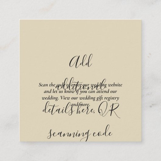 Créer son propre Carte de visite de code QR - Beau (Dos)