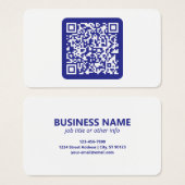 Créer un code QR scannable | Bleu foncé modifiable (Devant & derrière)