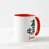 Créer un nom personnalisé Initial J Christmas Mug (Devant droit)