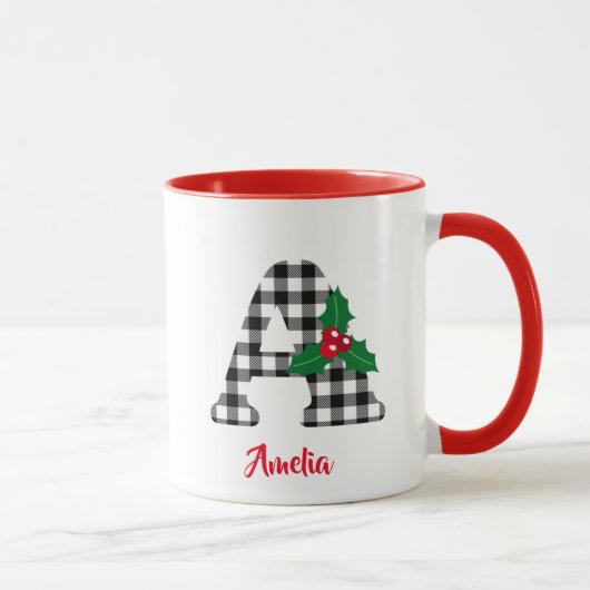 Créer Un Nom Personnalisé Initiale Une Mug De Noël (Droite)