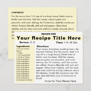 Créer une carte de recette